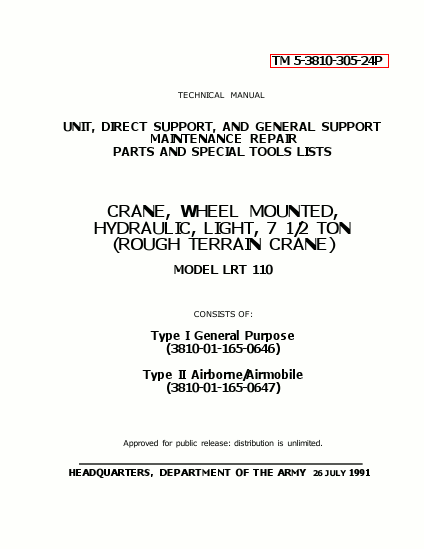 TM 5-3810-305-24P Technical Manual